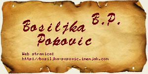 Bosiljka Popović vizit kartica